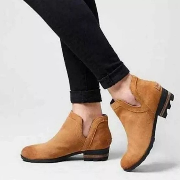 Sorel Women's Size 8  Lolla Cut-Out Ankle Booties Suede Upper Brown Bohemian - Picture 1 of 9